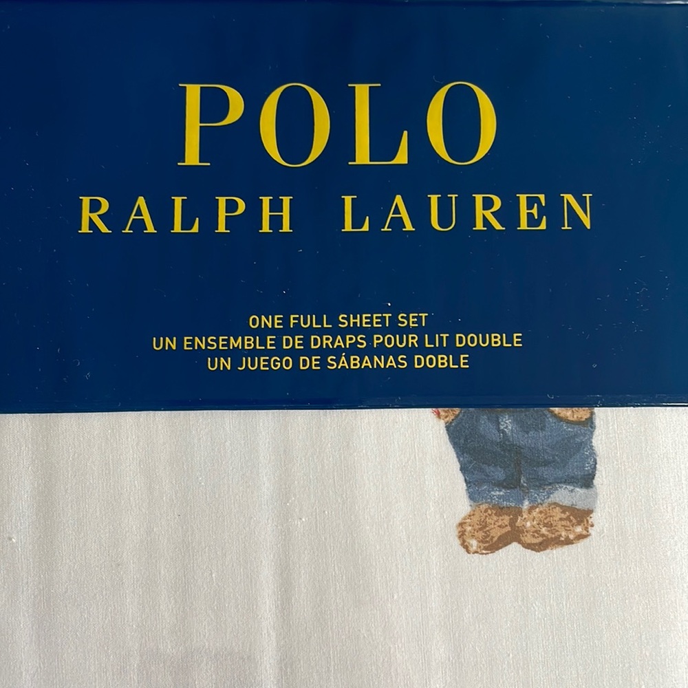 New Ralph Lauren Polo bear Full size sheet set